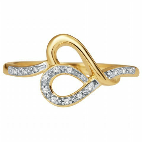 10K Yellow 0.04Ct D-Ladies Rings Heart