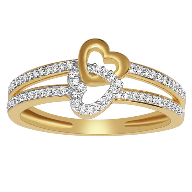 10K Yellow 0.15Ct D-Ladies Rings  Heart