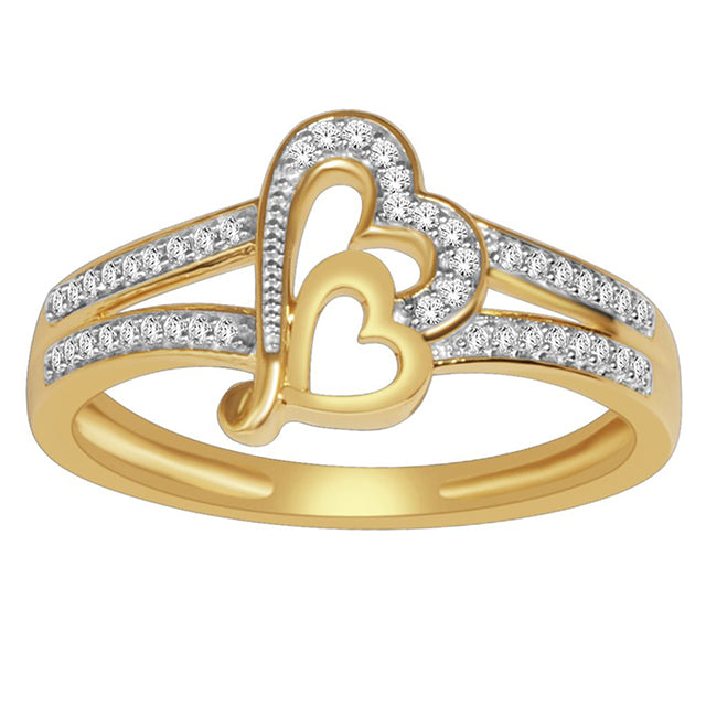 10K Yellow 0.12Ct D-Ladies Rings Heart