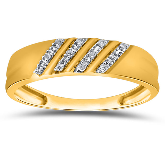 10K Yellow 0.07-0.08Ct D-Mens Bands