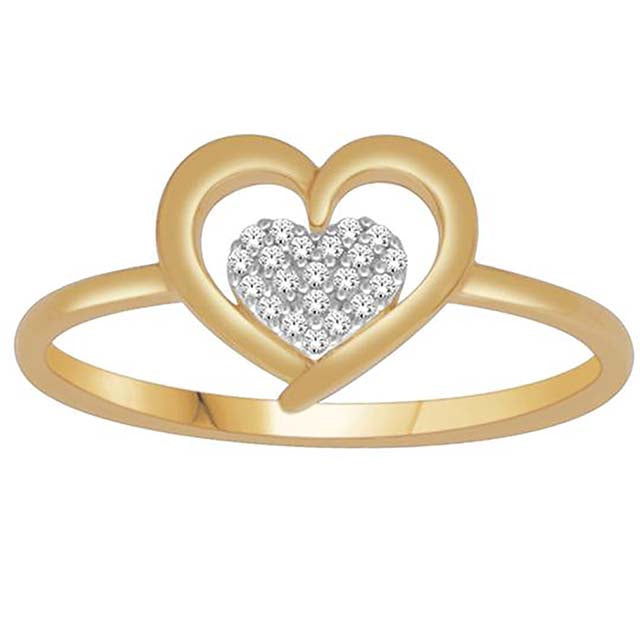 10K Yellow 0.06Ct D-Ladies Ring Heart