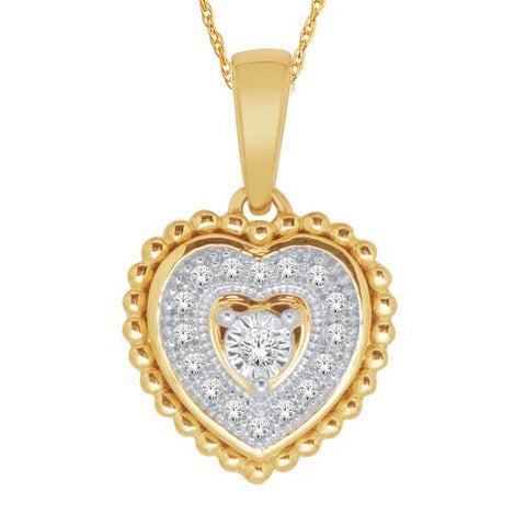 10K Yellow 0.05Ct D-Heart Charms