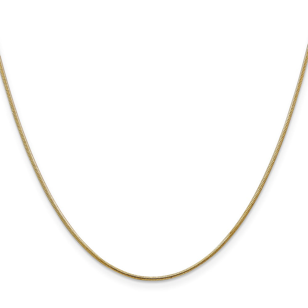 14K 1mm Round Snake Chain