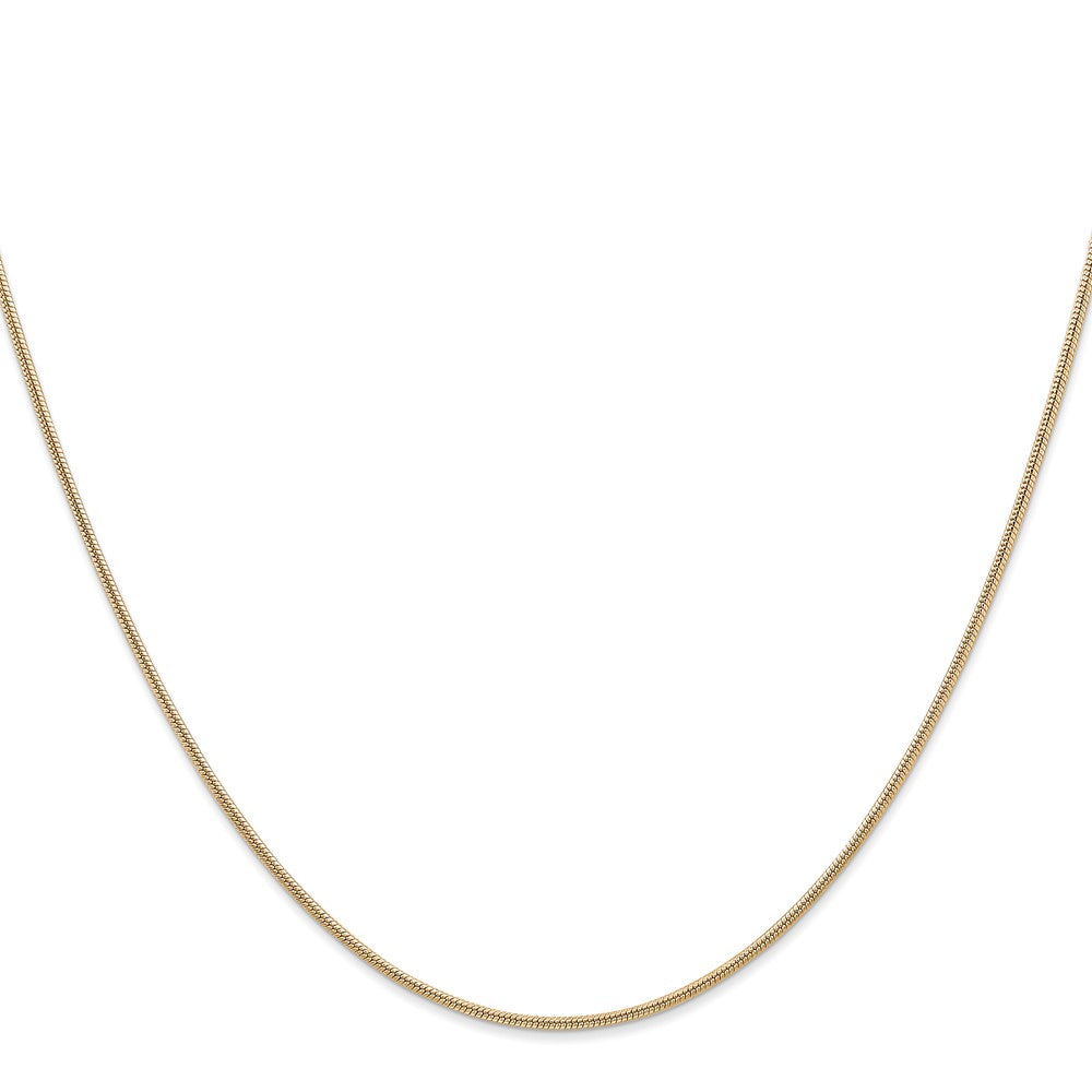 14K 1.3mm Round Snake Chain