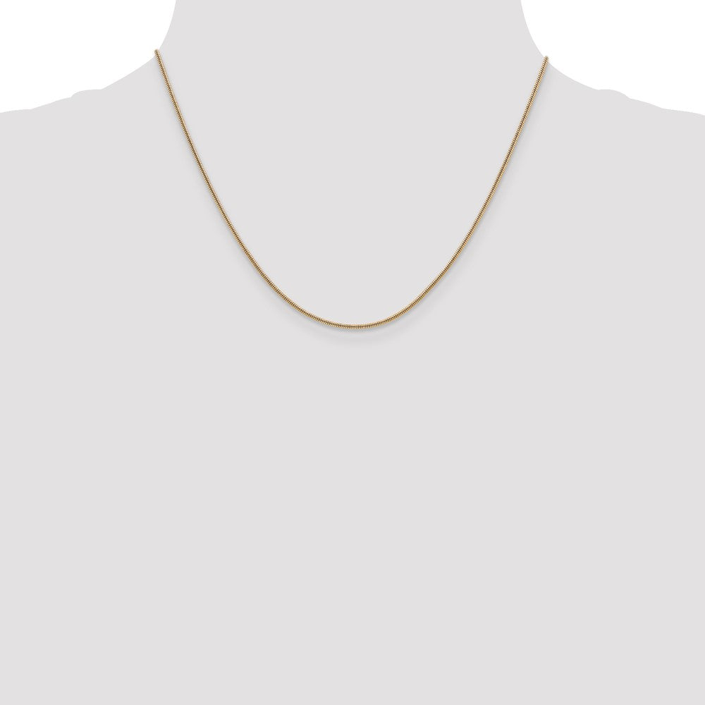 14K 1.3mm Round Snake Chain