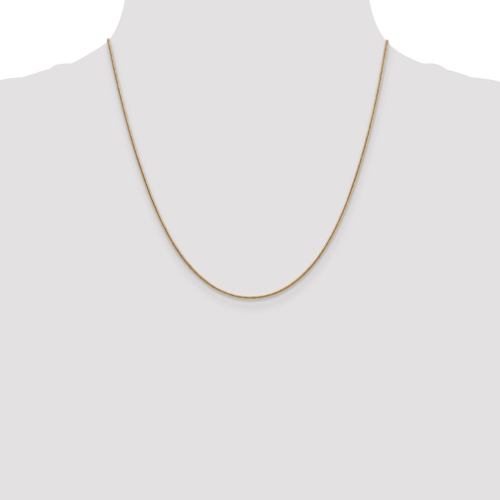 14K 1.3mm Round Snake Chain