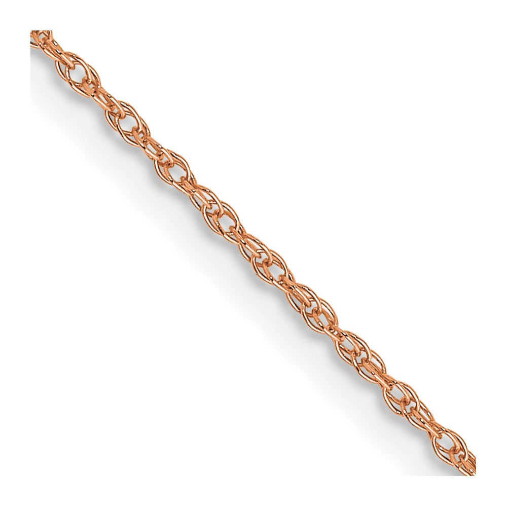 14K Rose Gold 20 inch Carded .7mm Cable Rope with Spring Ring Clasp Chain