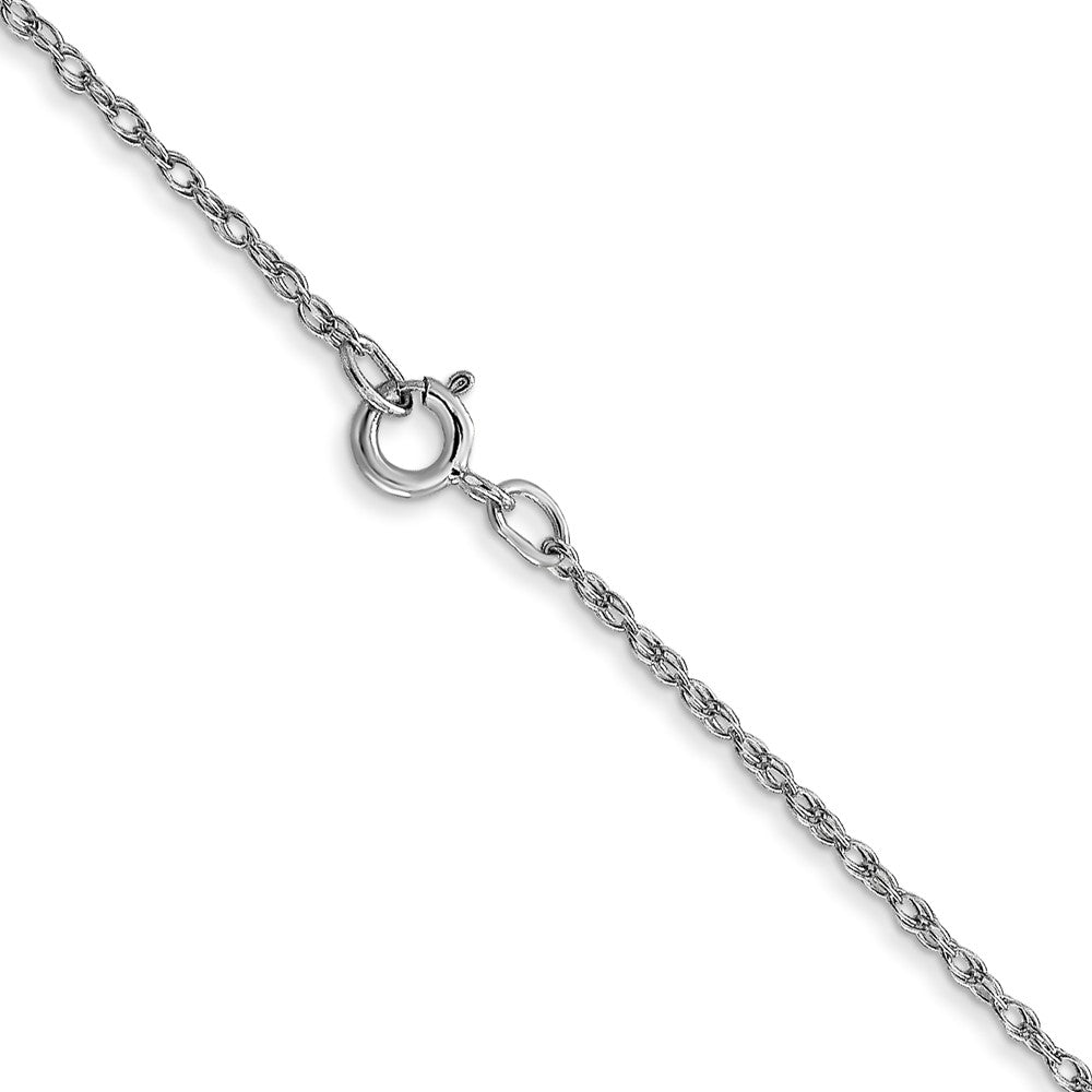 14K White Gold 24 inch Carded .7mm Cable Rope with Spring Ring Clasp Chain