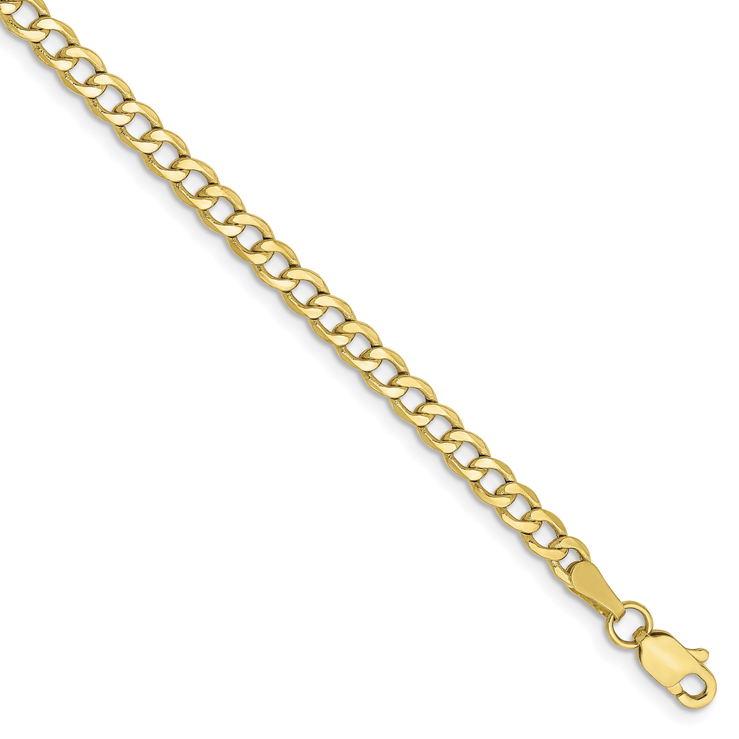 10k 3.35mm Semi-Solid Curb Link Chain