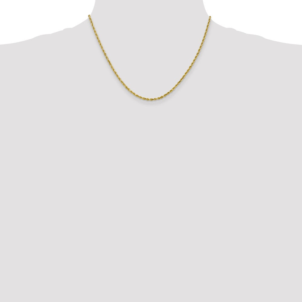 10K 2.5mm Diamond-Cut Rope Chain