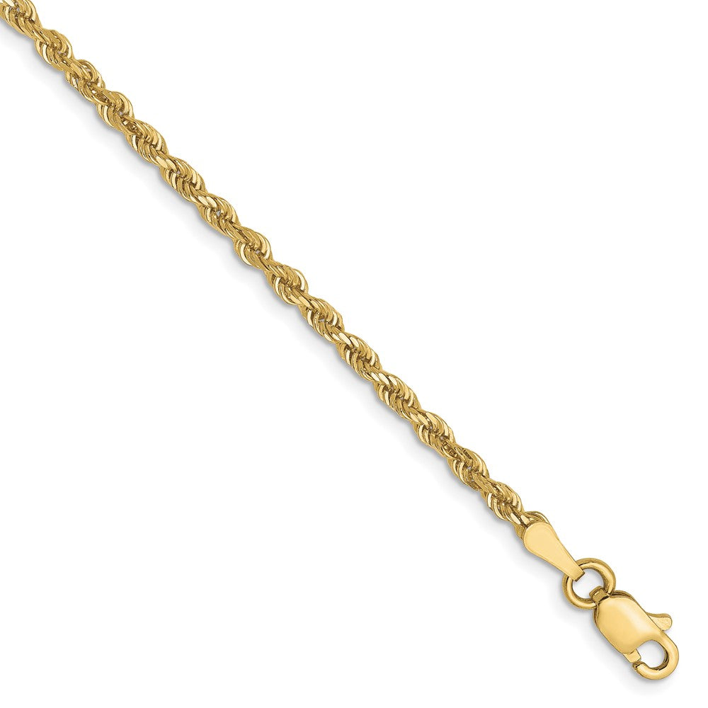 10K 2.5mm Diamond-Cut Rope Chain