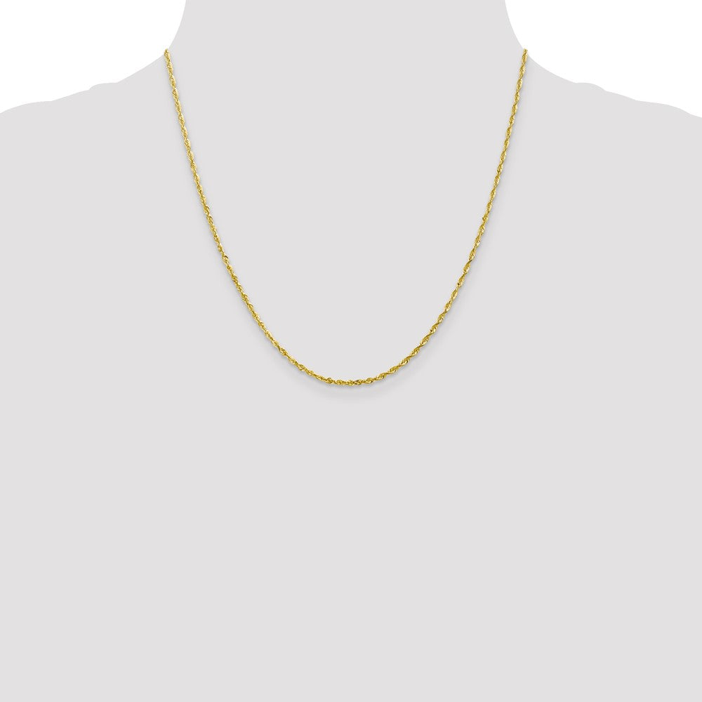 10K 2mm Diamond-Cut Lightweight Rope Chain