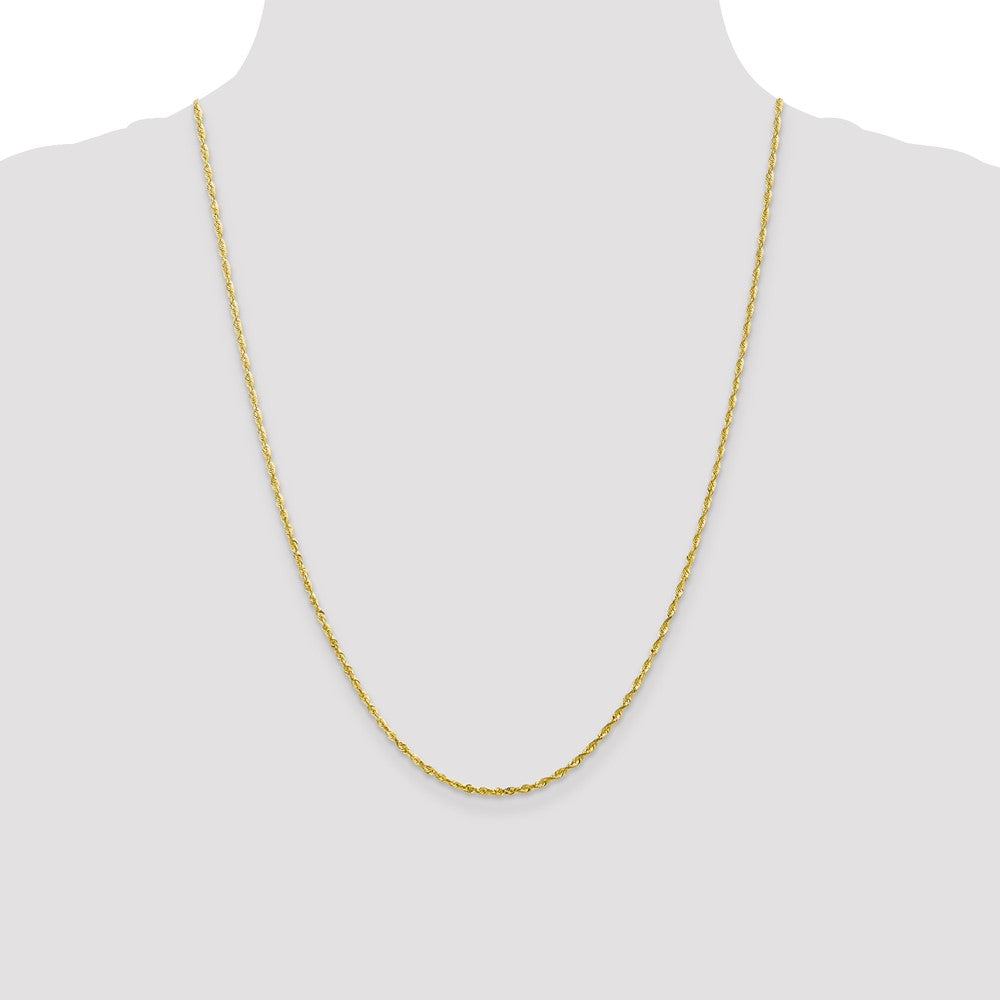 10K 2mm Diamond-Cut Lightweight Rope Chain