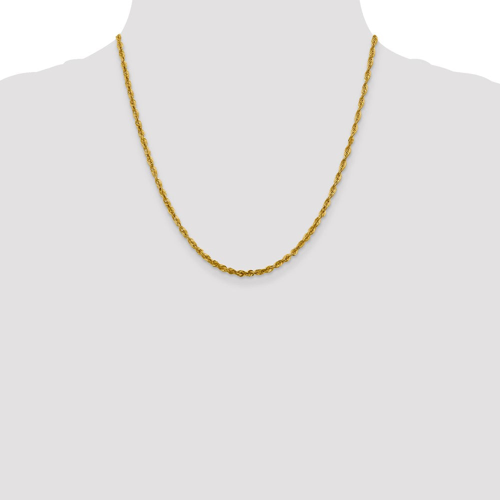 10K 3mm Diamond-Cut Lightweight Rope Chain