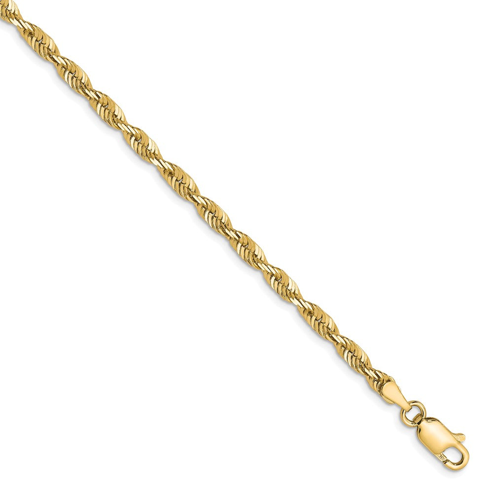 10K 3mm Diamond-Cut Lightweight Rope Chain