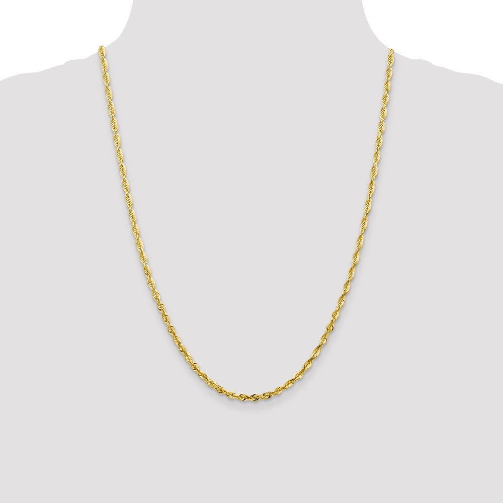 10K 3.5mm Diamond-Cut Lightweight Rope Chain