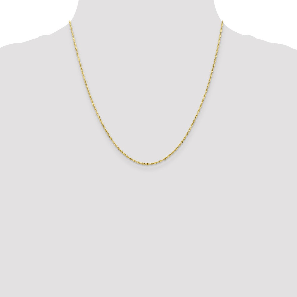 10K 1.5mm Diamond-Cut Lightweight Rope Chain