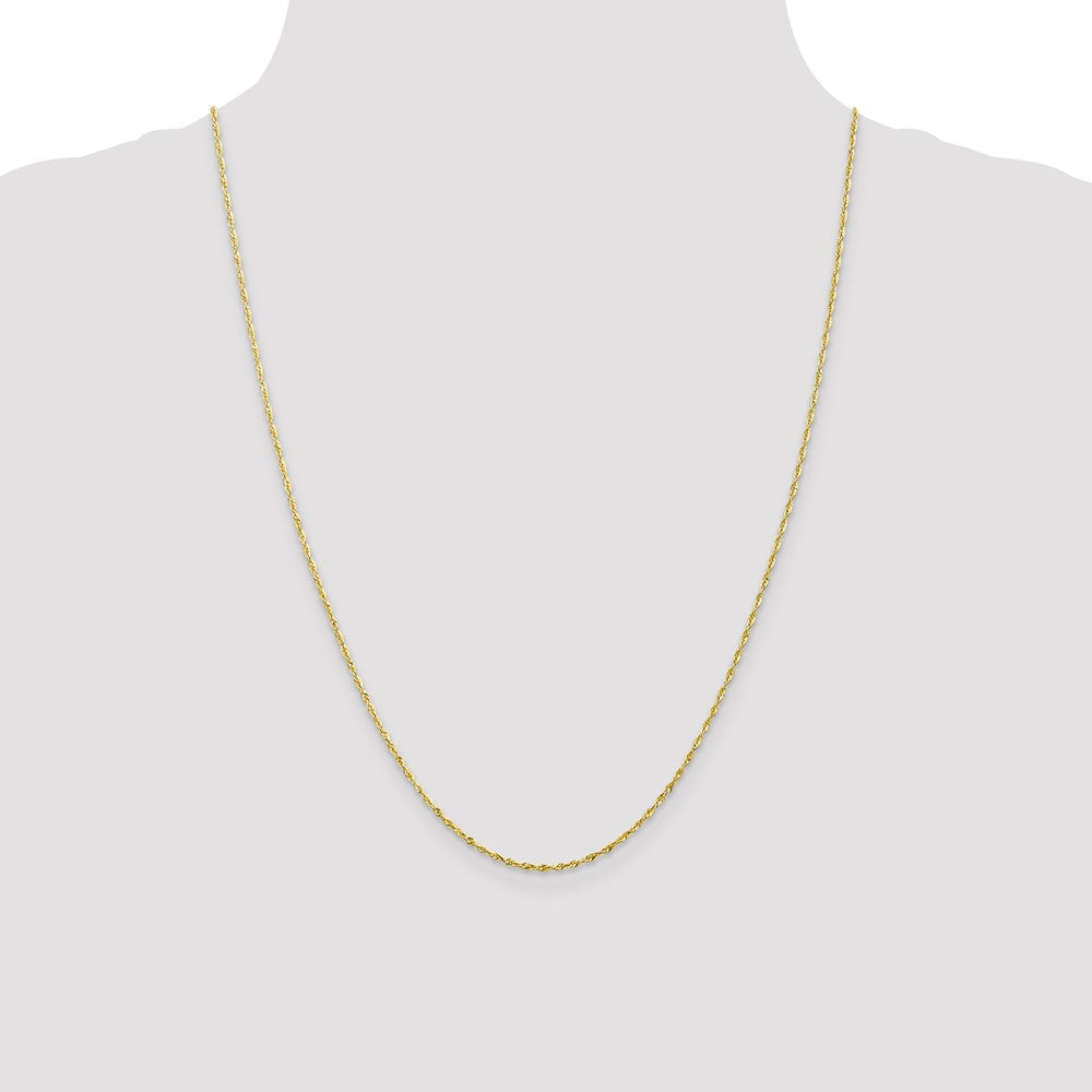 10K 1.5mm Diamond-Cut Lightweight Rope Chain