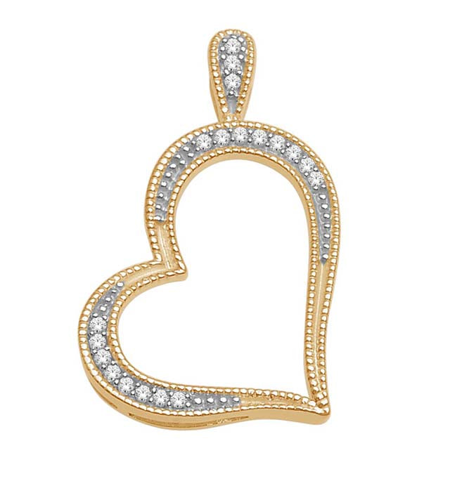 10K Yellow 0.05Ct D-Heart Charm