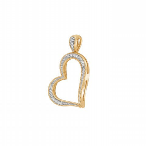 10K Yellow 0.05Ct D-Heart Charm