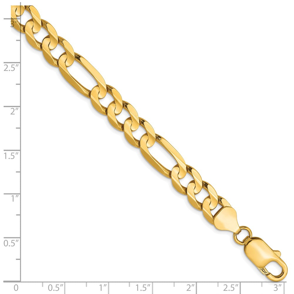 10K 7.5mm Concave Figaro Bracelet