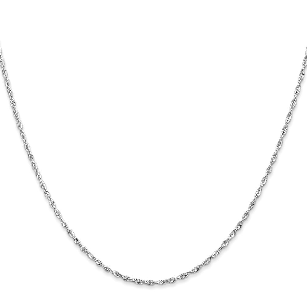 10K White Gold 2.5mm Diamond-Cut Lightweight Rope Chain