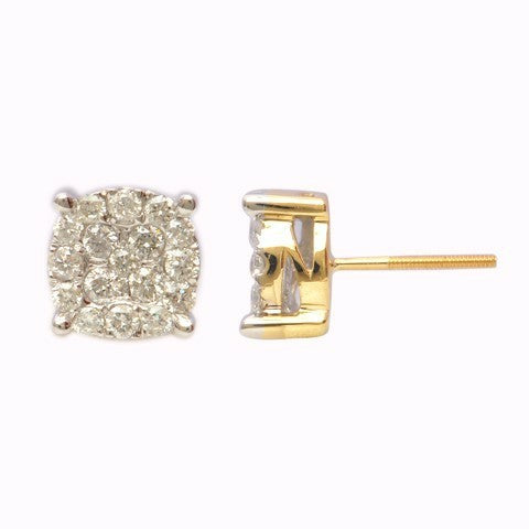 10K Yellow 0.97-1.08Ct Super Flower Earrings