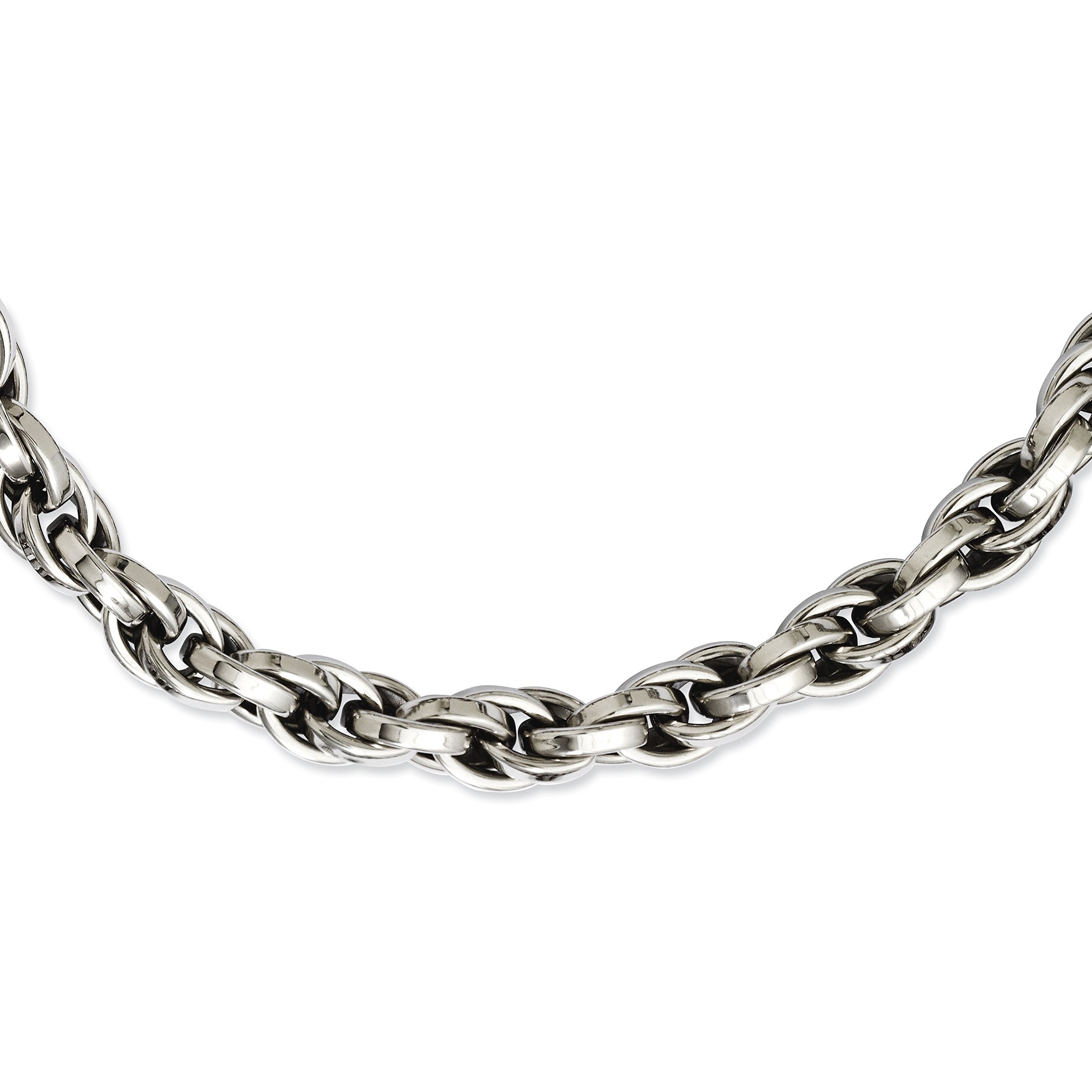 Stainless Steel Polished Oval Link 24in Necklace SRN845