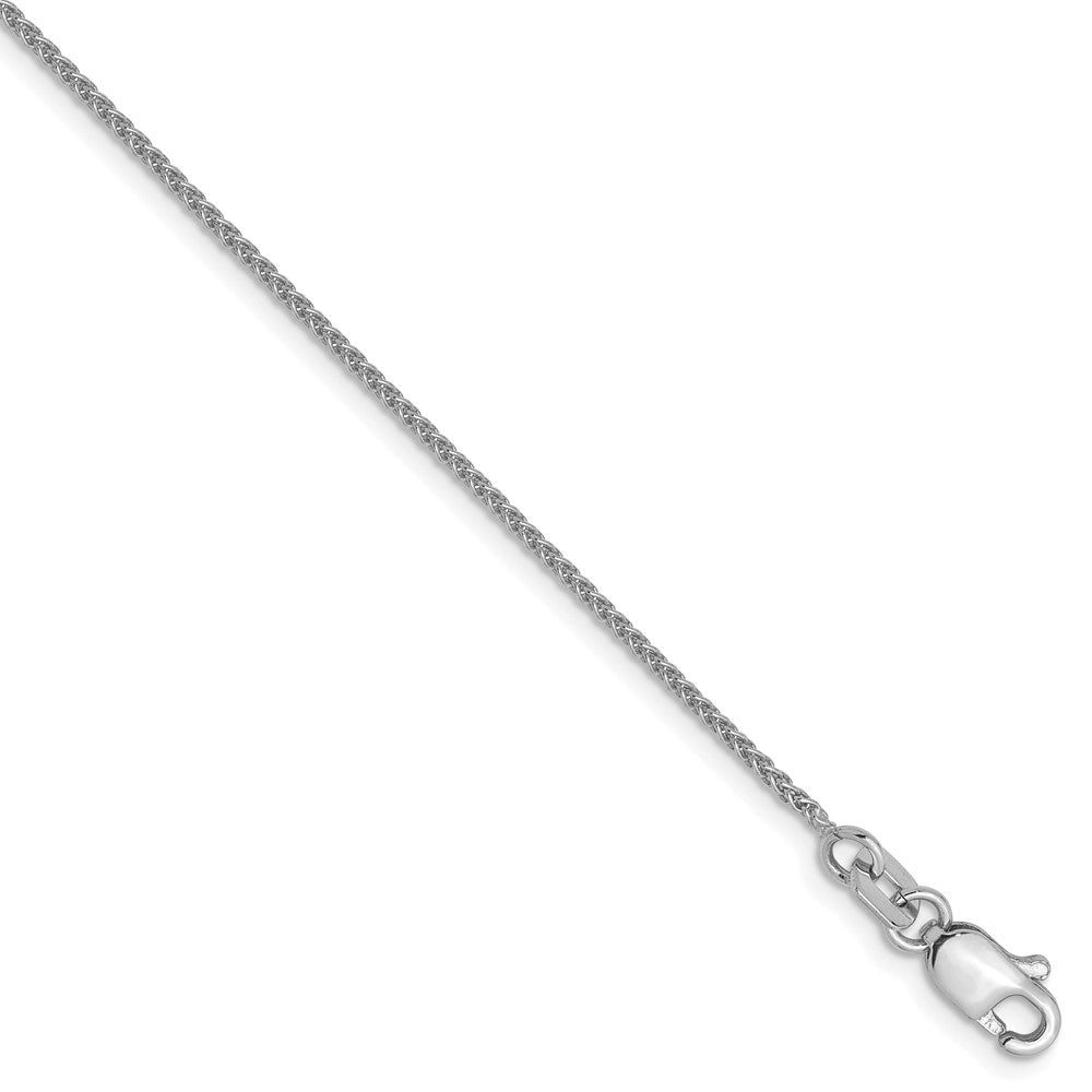 10K White Gold 1mm Spiga Chain Anklet