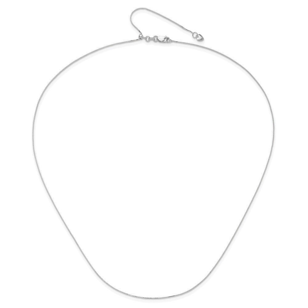 10K White Gold Adjustable .55mm Baby Box Chain