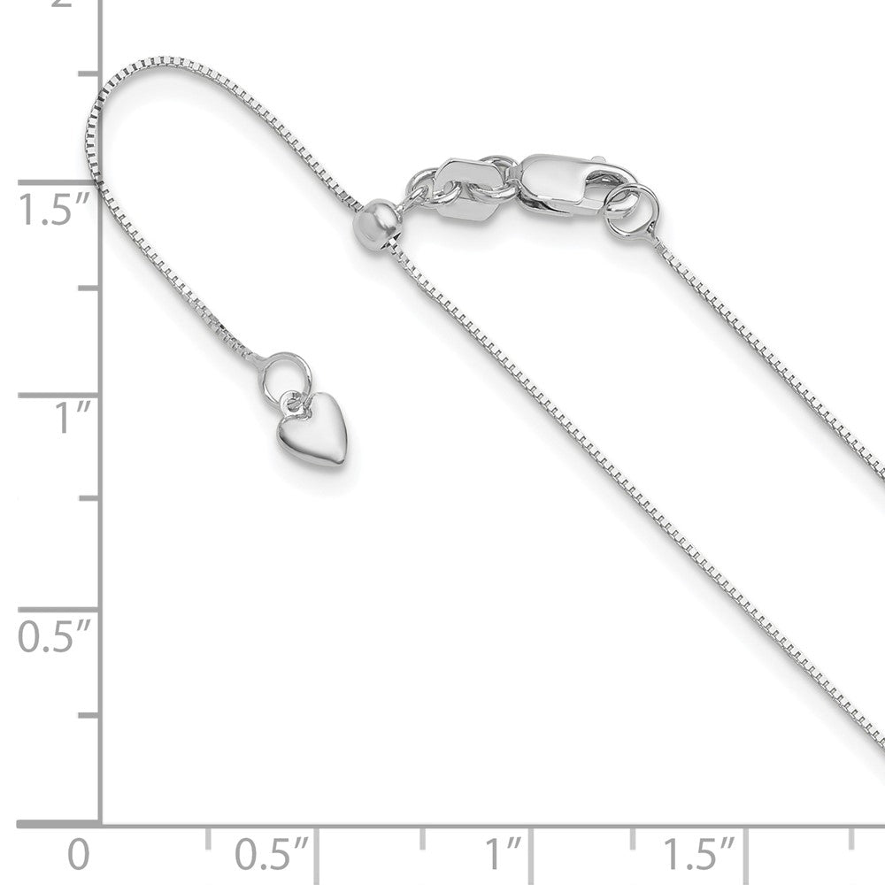 10K White Gold Adjustable .55mm Baby Box Chain