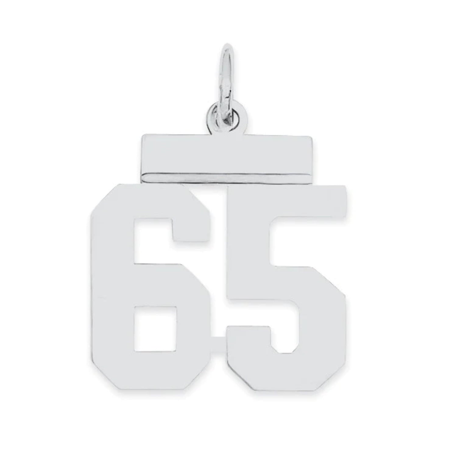 Sterling Silver Small Polished Number 65 QSS65