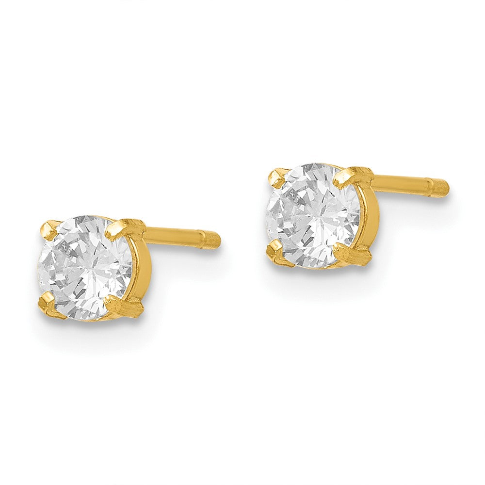 14k CZ Stud 4.0mm Earrings