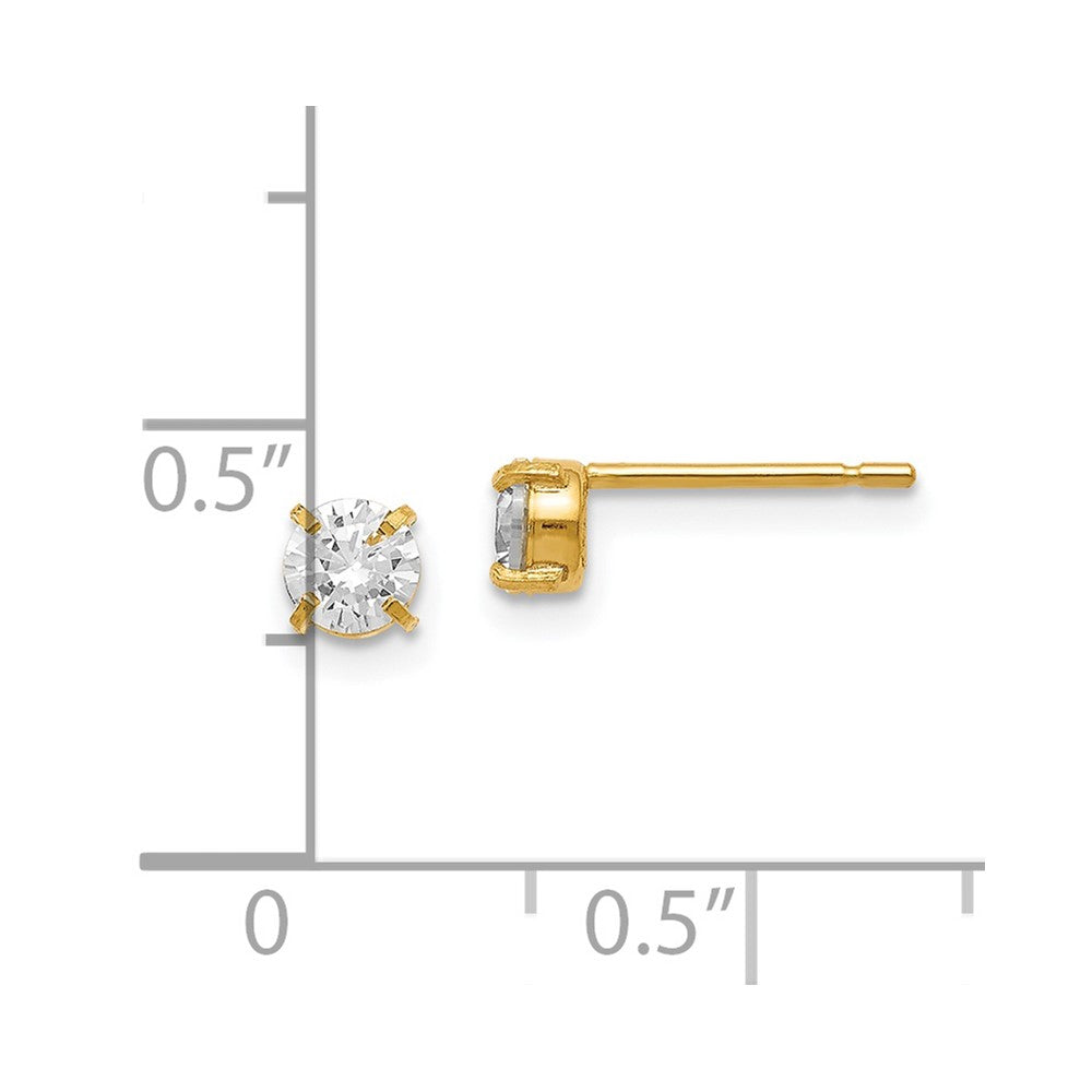 14k CZ Stud 4.0mm Earrings