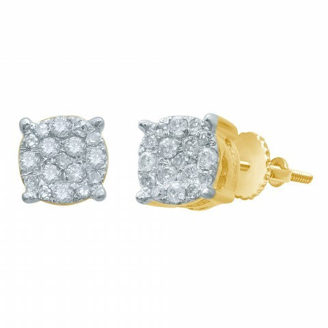 10K White 0.14-0.18Ct D-Earrings Super Flower