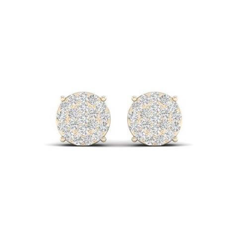 10K Yellow 0.10Ct D-Micropave Earrings