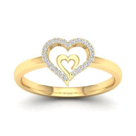 10K Yellow 0.06Ct D-Ladies Ring Heart