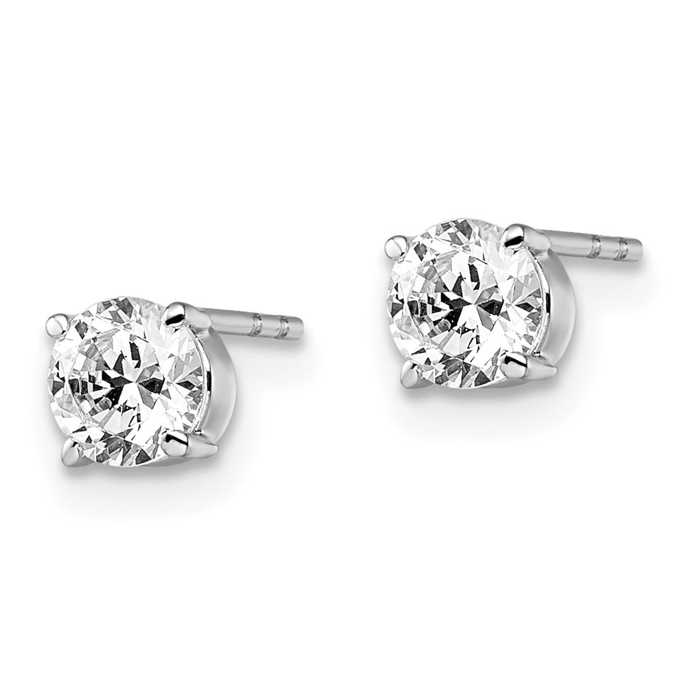 14k White Gold CZ Stud 5.0mm Earrings