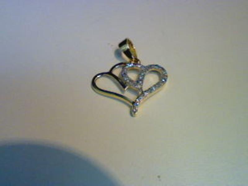 10K Yellow 0.15Ct D-Heart Charm