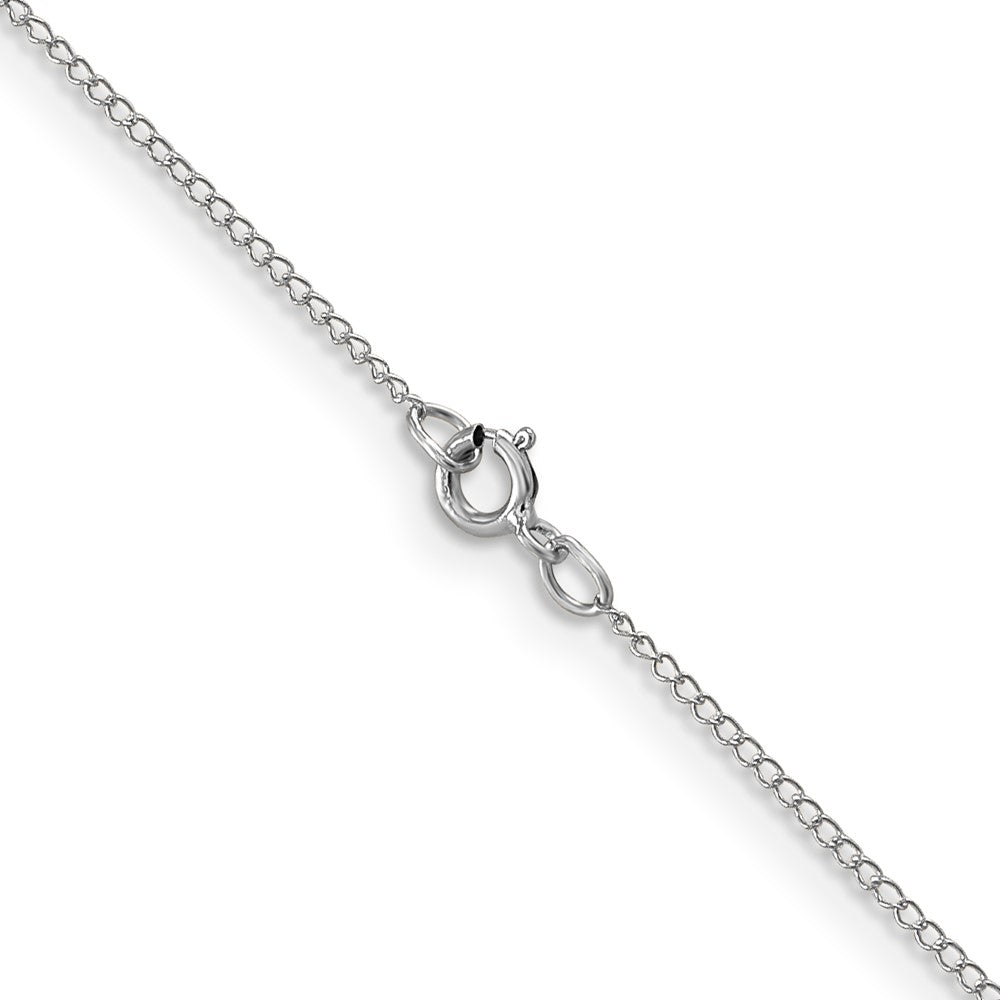 14K White Gold 18 inch Carded .5mm Curb with Spring Ring Clasp Chain