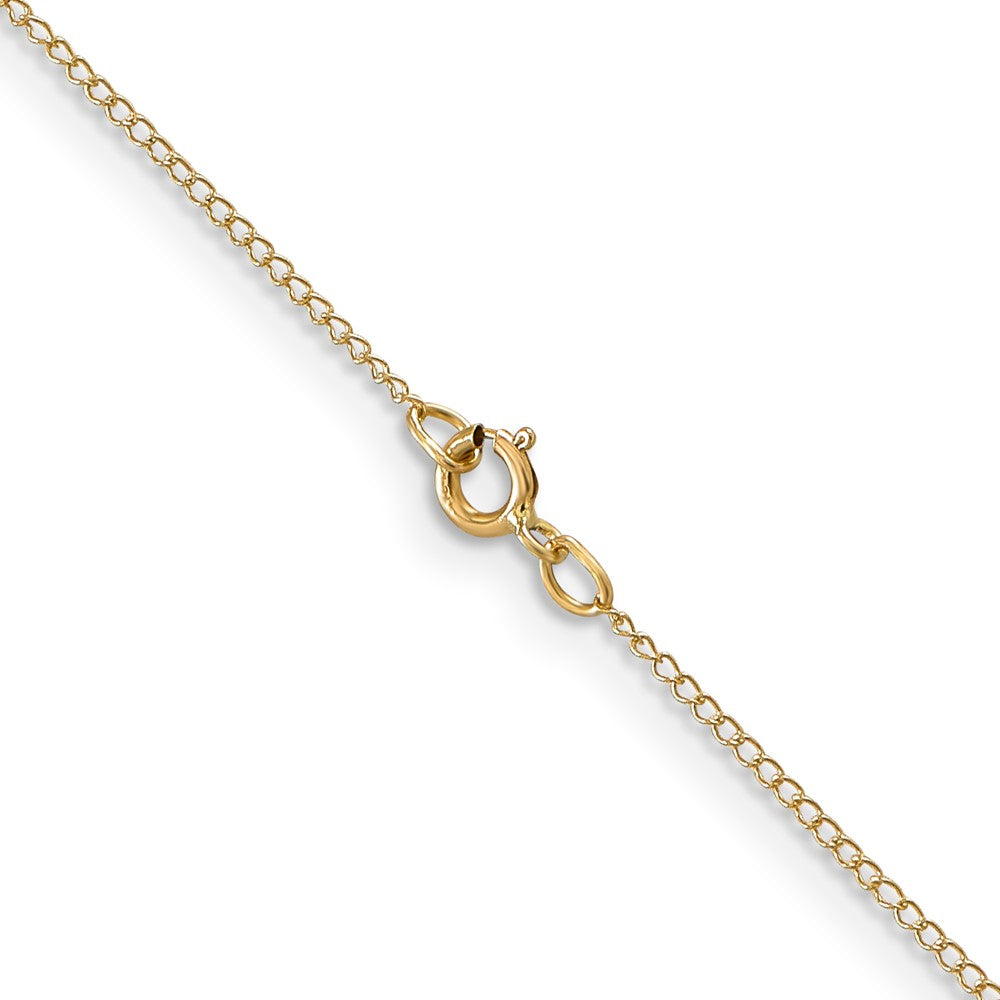 14K 18 inch Carded .5mm Curb with Spring Ring Clasp Chain