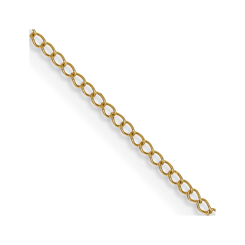 14K 18 inch Carded .5mm Curb with Spring Ring Clasp Chain