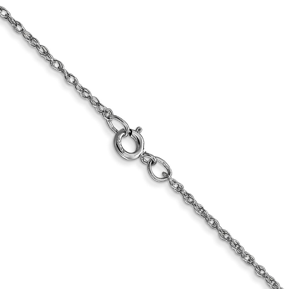 14K White Gold 18 inch Carded .95mm Cable Rope with Spring Ring Clasp Chain