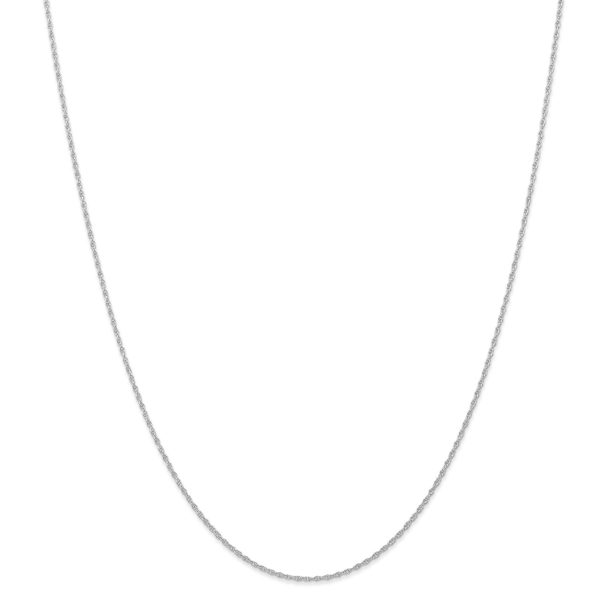 10k White Gold .95mm Carded Cable Rope Chain