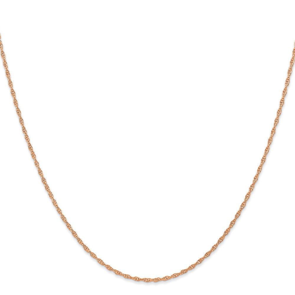 14K Rose Gold 18 inch Carded 1.15mm Cable Rope with Spring Ring Clasp Chain