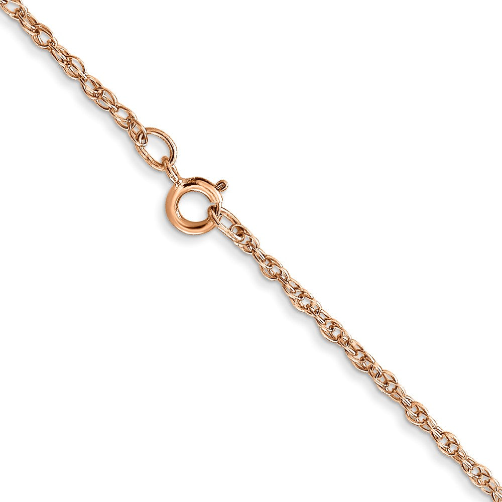 14K Rose Gold 18 inch Carded 1.15mm Cable Rope with Spring Ring Clasp Chain