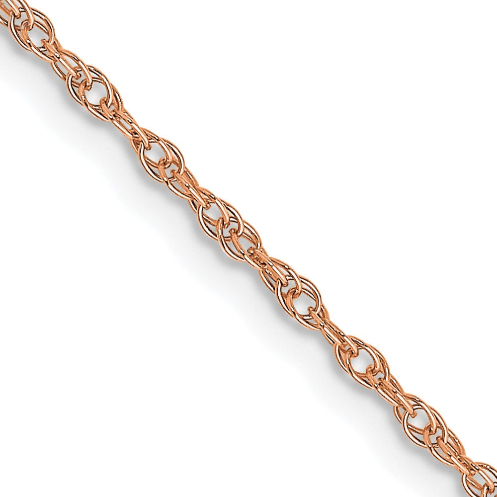 14K Rose Gold 18 inch Carded 1.15mm Cable Rope with Spring Ring Clasp Chain