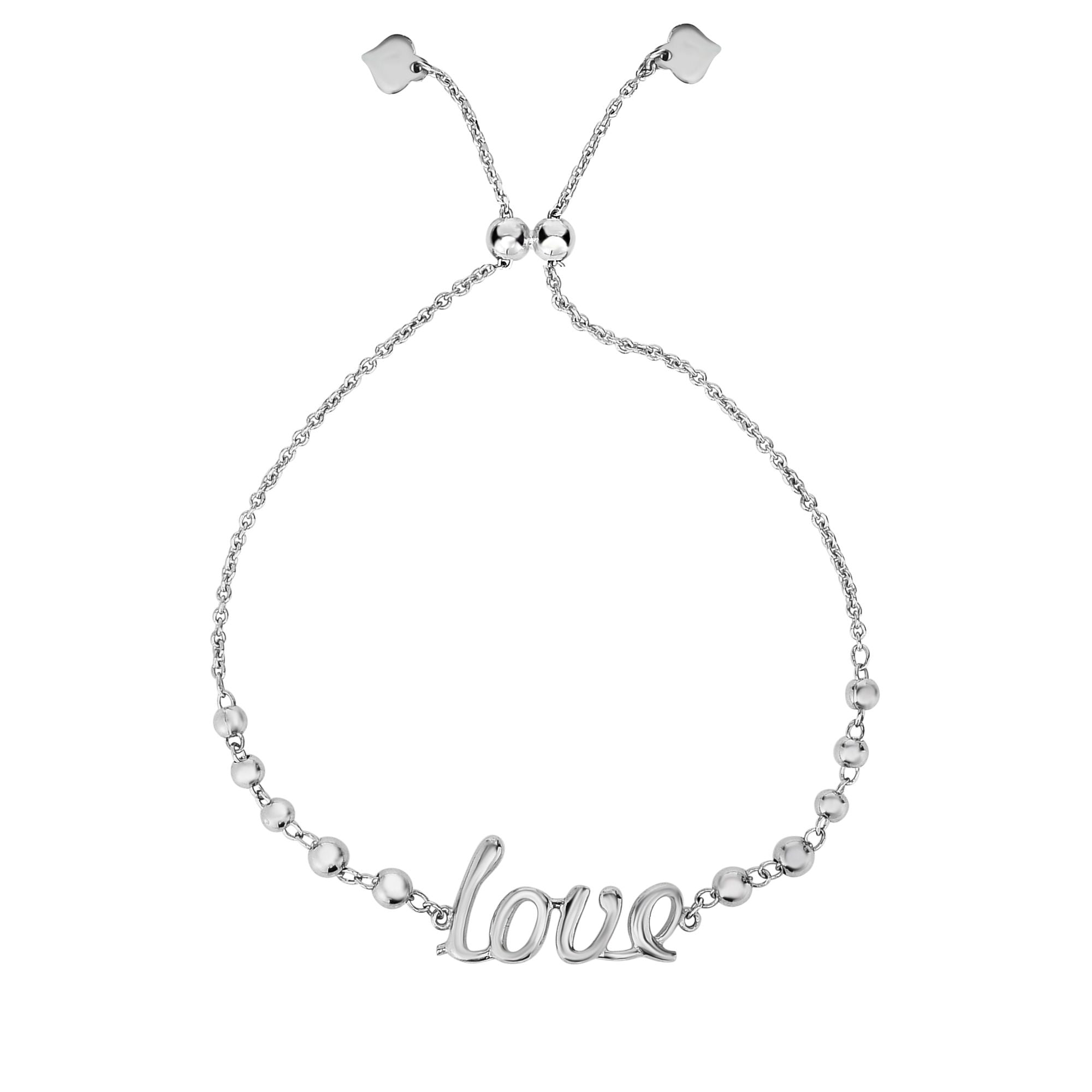 Sterling Silver  9.25" Love Friendship Bracelet