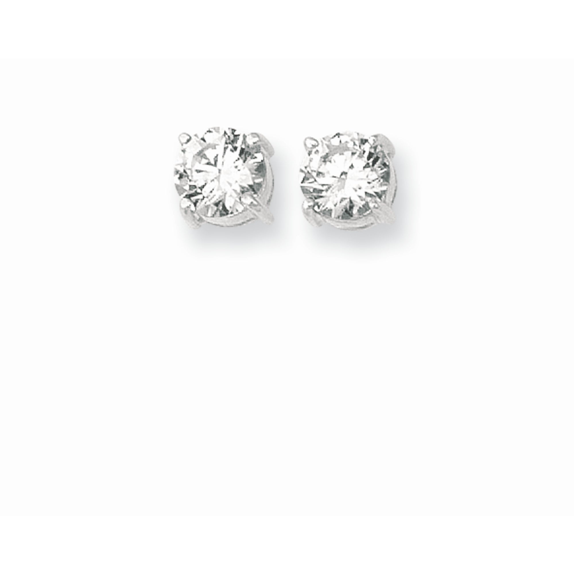 Sterling Silver 7MM CZ Stud Earring