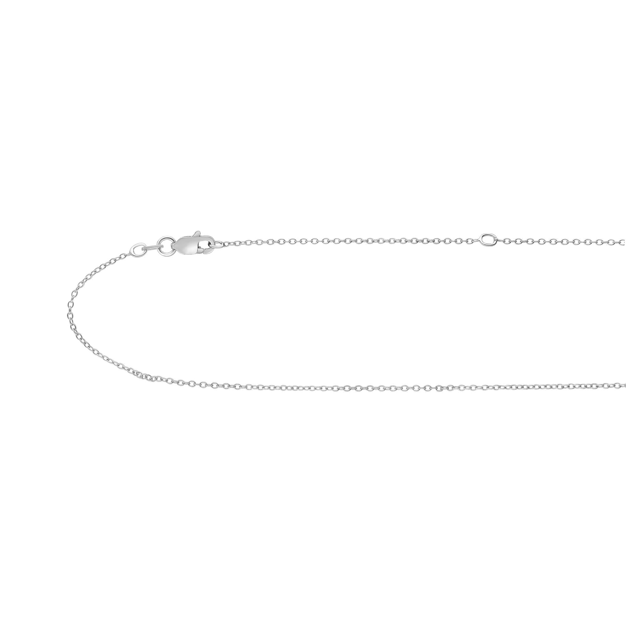 Sterling Silver 1.1mm Extendable Cable 18" Chain with Spring Ring Clasp